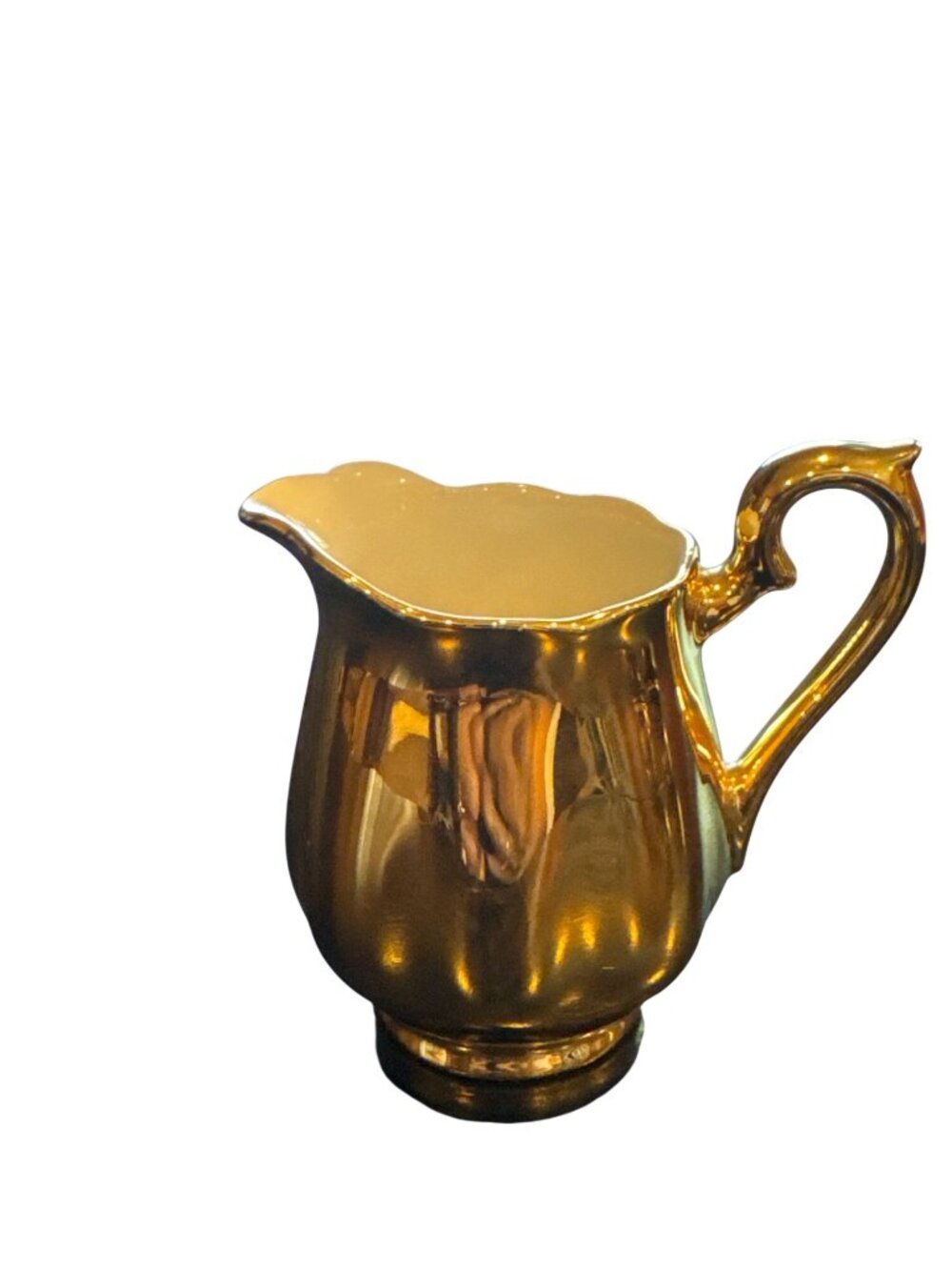 Hall Golden Glo 22K Gold Coffee Tea Set 22K Gold USA Teapot Creamer Sugar MCM - Picture 6 of 16